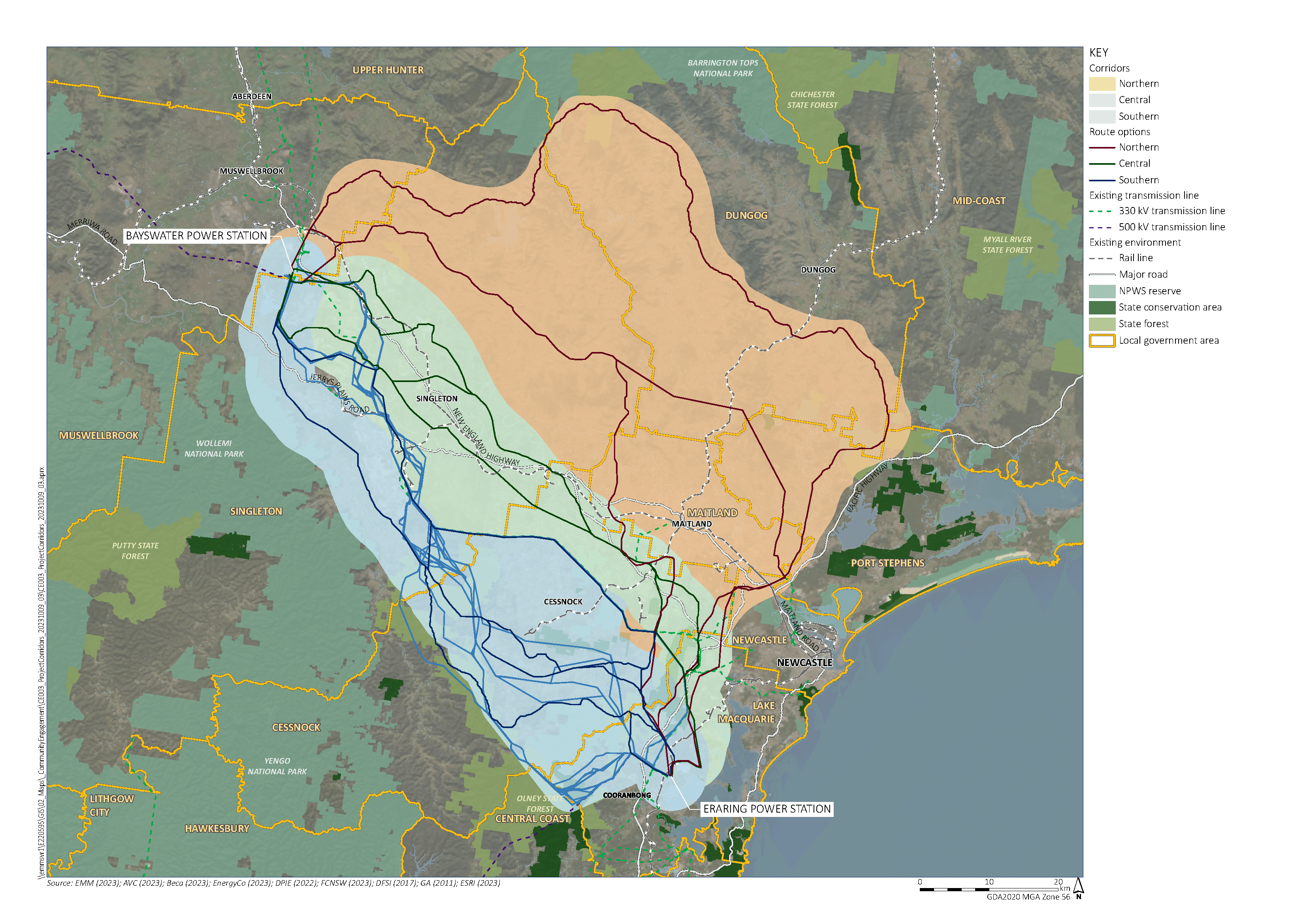 Hunter Transmission Project - alternative route options