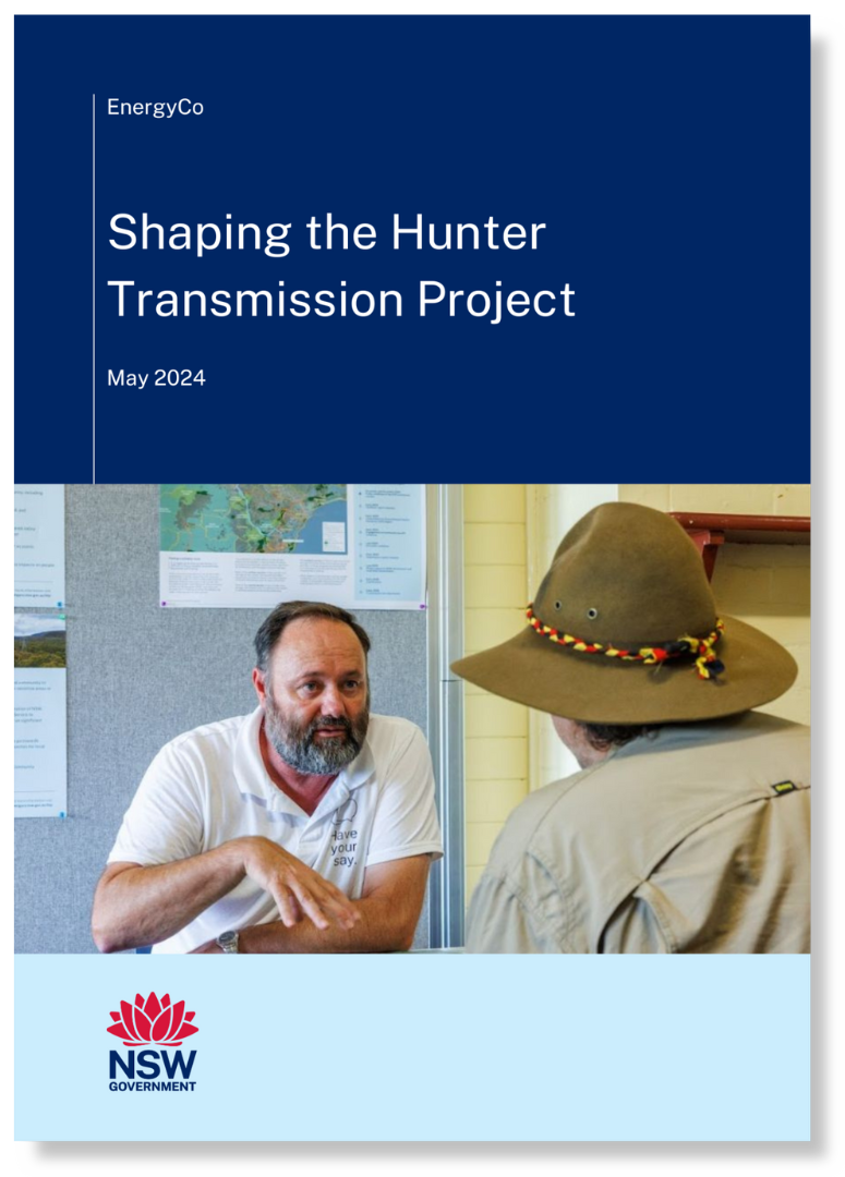 Report cover: Shaping the Hunter Transmission Project